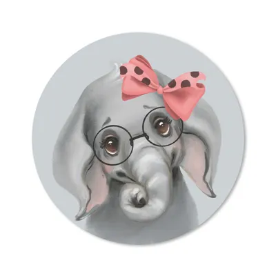Produktbild von MuchoWow® Mauspad Mousepad Elefant - Kind - Bogen 20x20 cm - Mousepads - Maus Mat - Pad - Mausunterlage - Schreibtischmatte