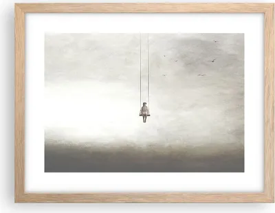 Produktbild von Gerahmtes Poster - Rahmen in heller Eiche - Schwingen rein Wolken - 40x30 cm - Wand Bild - Wanddeko - Wandbilder - Kunstposter - Wandposter - Bilderrahmen - Bilder - Kunstdruck - P2NAA40x30-4875