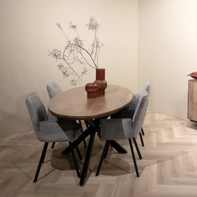 Productafbeelding van Livingfurn Eettafel Jesper Ovaal Mangohout Naturel 240cm