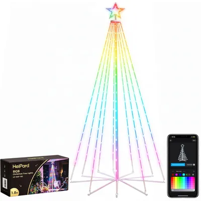 Kegelförmige Baumbeleuchtung 1,8 m, 240 LEDs, RGB, Fernbedienung