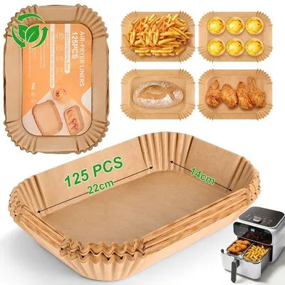 Zdjęcie produktu dla Akcesoria do frytkownic bez oleju, 22 × 14 cm, 125 sztuk, arkusze papierowe do frytkownic bez oleju