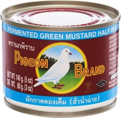 Produktbild von PIGEON Fermentierter Senf in Sojasoße (140g / 80g ATG) | eingelegter Senfkohl, fermentiert | Pickled Green Mustard in Soy Sauce