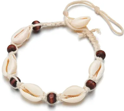 Produktbild von Muschel Holzperle Fußkettchen Fußkette Miniblings Sommer Strand Meer Surfen weiß