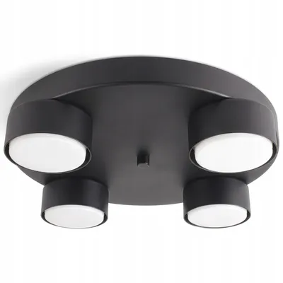 Produktbild von LUXOLAR Deckenleuchte rund 4-flammig GX53 LED Schwarz flach 7 cm