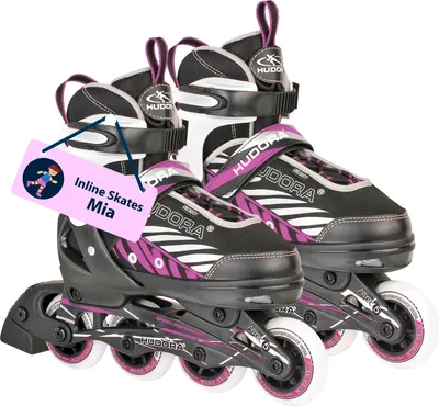 Produktbild von HUDORA Kinderinliner Mia, Gr. 29-40, schwarz/lila : 33-36 : anthrazit