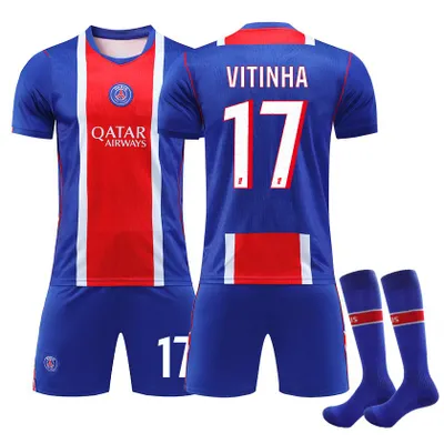 Obrázek produktu pro #17 VITINHA Domácí zápas Paris Saint-Germain 26.-27. v dresu Ligue 1 pro děti i dospělé. VELIKOST:18