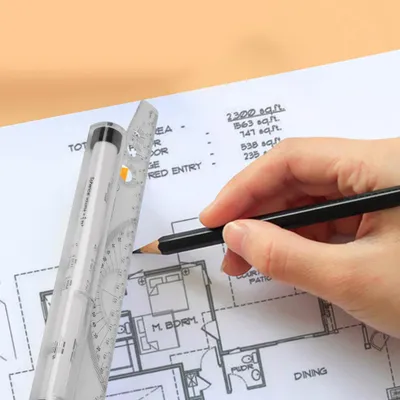 Obrázek produktu pro Paralelní válcová lžíce - typ kreslení Design Umělecký úhlový měřicí nástroj délka 30 cm