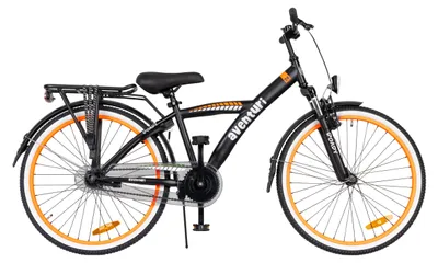 Produktbild von Aventuri Roady 3.0 Jungenfahrrad 24 Zoll, Kinderfahrrad für 8 bis 12 Jahre, 1 Gang, Schwarz/Orange