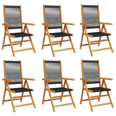 Produktbild von VidaXL 3214530, Terrasse, Gepolsterter Sitz, Akazienholz, Polypropylen (PP), Schwarz, 110 kg, 570 mm