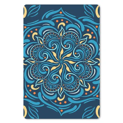 Produktbild von MuchoWow® Mauspad Mousepad Blume - Gelb - Blau - Muster 18x27 cm - Mousepads - Maus Mat - Pad - Mausunterlage