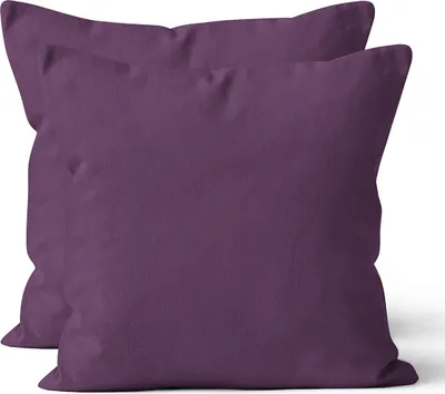 Produktbild von 2 er Set Mikrofaser UNI Kissenhüllen Kissenbezüge Kopfkissenbezug 80x80 cm, Lila Violett