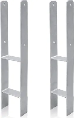 Immagine prodotto di Yakimz colonne di ancoraggio per pali stabili ad H supporto per pali in argento 101 mm 2 pezzi