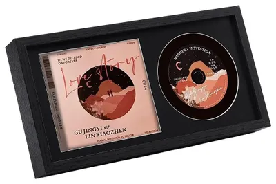 CD-Displayrahmen, schwarz, 33,6 x 17,5 cm, für Alben & Vinyl