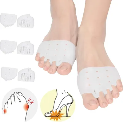 Produktbild von Zehentrenner, Mittelfußpolster (3 Paar), Zehenspreizer, Mittelfußpolster Damen, weiches und atmungsaktives Mittelfußpolster, Zehenglätter, ideal für Ballenzehen, Hammerzehen, Mittelfußschmerzen für Männer und Frauen