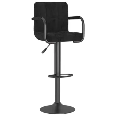 Image de vidaXL Tabouret de bar noir velours