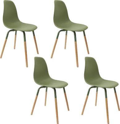 Image de Lot de 4 Chaises - HOME DECO FACTORY - Design Épuré - Confortables - Vert