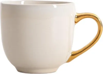 Obrázek produktu pro HOMLA VINESS béžový hrnek se zlatým uchem 0,4 l