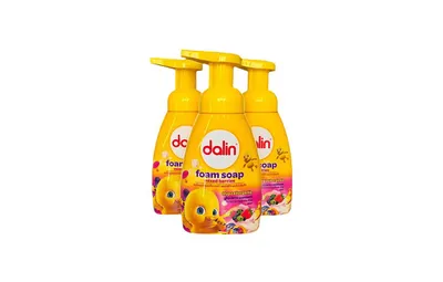 Produktbild von Dalin Schaumseife Waldfrucht 3 Flaschen - 200 ml | Milde Handseife für Kinder & empfindliche Haut | Mit Glycerin feuchtigkeitsspendend | Hypoallergen