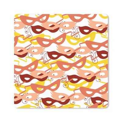 Produktbild von MuchoWow® Mauspad Mousepad Maske - Muster - Karneval 20x20 cm - Mousepads - Maus Mat - Pad - Mausunterlage - Desk Mat - Bureauartikeln