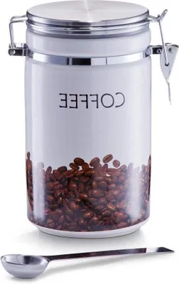 Produktbild von Famanu Vorratsdose mit Löffel aus Keramik und Edelstahl - 19814