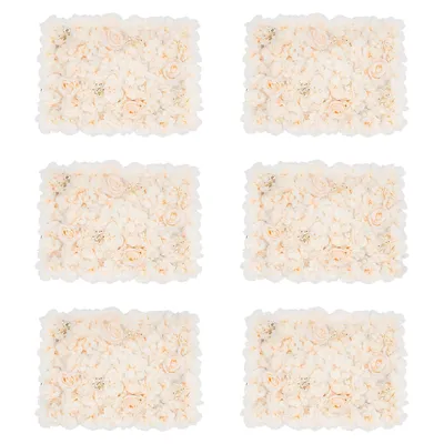 Image de 6 pièces artificielles mur de roses mur de fleurs en soie Panneaux muraux de fleurs de mariage bricolage rue fond de fleurs artificielles décoration d'anniversaire fête murale