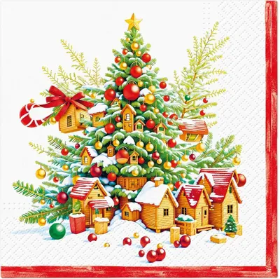 Produktbild von PAW - Servietten 3-lagig (33 x 33 cm) | 20 Stück | Papierservietten Bunt Perfekt für den Weihnachtstisch | Einweg Servietten - Weihnachten, Winter, We