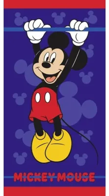 Productafbeelding van Disney Mickey Mouse badhanddoek voor kinderen – Zachte en absorberende strandhanddoek, 70x140 cm