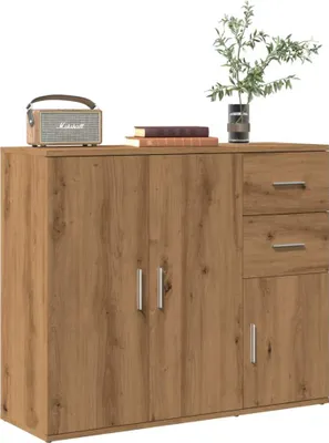 Produktbild von "2026 Aktion"Sideboard/Kommode - elegantes Design - Buffetschrank - Artisan-Eiche 91x29,5x75cm Holzwerkstoff NEU949568 - Kommoden