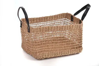 Immagine prodotto di Cesto portaoggetti SEEGRAS cesto decorativo cesto borsa cesto borsa cesto in vimini con maniglia / maniglie naturale