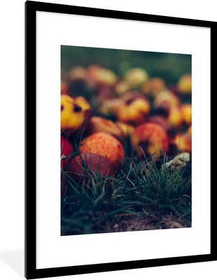 Produktbild von MuchoWow® Gerahmtes Poster Landdekoration - Herbst - Apfel - Obst 60x80 cm - Poster mit Schwarzem Bilderrahmen Wandposter Rahmen Foto Bilder - Wohnzimmer - Dekorationen - Prämie