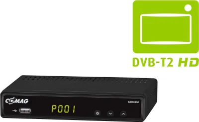 Produktbild von COMAG SL65T2 FullHD HEVC DVBT/T2 Receiver (H.265, HDTV, HDMI, Irdeto Zugangssystem, freenet TV, Mediaplayer, PVR Ready, USB 2.0, 12V) - , schwarz
