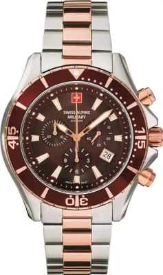 Produktbild von Swiss Alpine Military Herren Uhr Chronograph Analog Quarz 7040.9156SAM Edelstahl