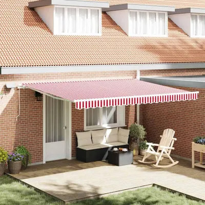Immagine prodotto di Tenda da sole estensibile vidaXL, rossa e bianca, 450 x 350 cm