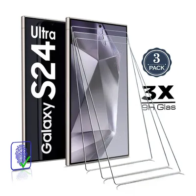 Produktbild von 3X Für Samsung Galaxy S24 Ultra 5G Panzerglas Glasfolie Display Schutz Folie Glas 9H Hart Echt Glas Displayschutzfolie 3 Stück