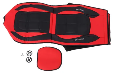 Obrázok produktu pre Kožené poťahy sedadiel, celoročné kompletné poťahy, priedušná ochrana interiéru, kompatibilné s airbagmi, pre limuzíny a SUV, červená farba