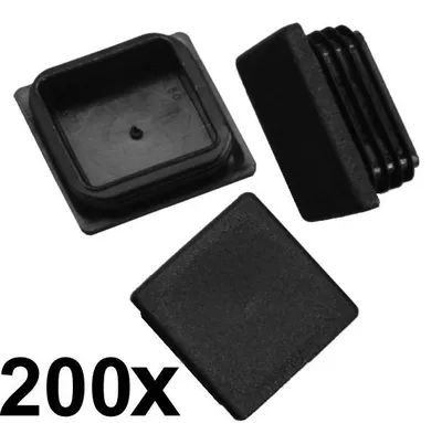 Produktbild von 200 Stück - Lamellenstopfen Vierkantrohrstopfen 40 x 40 mm Stopfen SCHWARZ