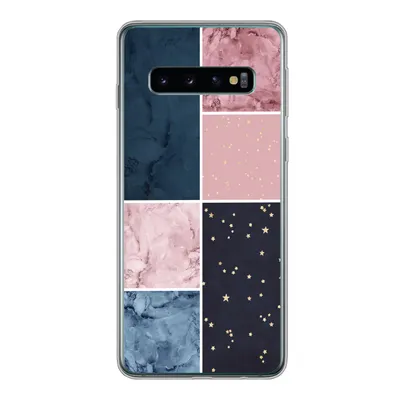 Produktbild von MuchoWow® Handyhülle Schutzhülle Hülle für Samsung Galaxy S10 Marmor - Rosa - Blau Silikon Softcase Handy Hülle - Handytasche