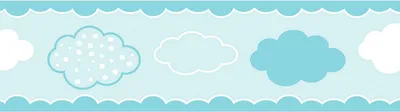 Productafbeelding van Sanders & Sanders zelfklevende behangrand wolkjes blauw 10 x 500 cm