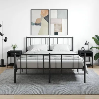 Obrázok produktu pre vidaXL Nočné stolíky 2 ks čierne 40x41x50 cm odvodený výrobok z dreva