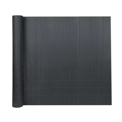 A rolled-up privacy screen mat for gardens, balconies, and terraces.