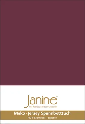 Produktbild von Janine JERSEY Spannbetttuch.100 X 200 burgund