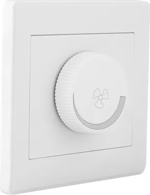 Image de Interrupteur de contrôle de vitesse pour ventilateur de plafond Panneau mural blanc Bouton AC250V 100W 86x86mm