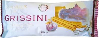 Zdjęcie produktu dla Cornellis Paluszki Chlebowe Grissini Z Czosnkiem Pyszna Przekąska 125g