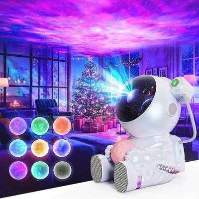 Productafbeelding van Sterrenprojector Astronaut 2.0 met Timer en Afstandsbediening - LED Nachtlamp voor Kinderen en Volwassenen