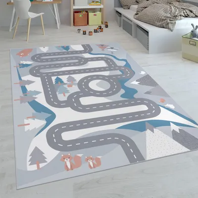 Produktbild von Kinder-Teppiche, Kurzflor-Teppiche für Kinderzimmer mit vers. Designs Spielteppiche Bunt Grösse 80x150 cm