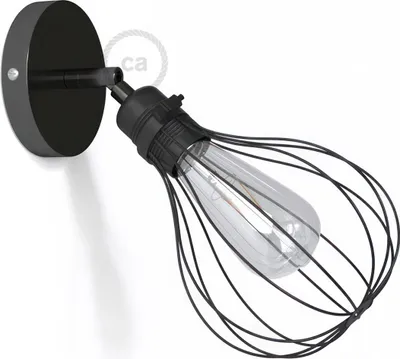 Immagine prodotto di Fermaluce Metallo 90° con paralume Drop, lampada filomuro orientabile in metallo