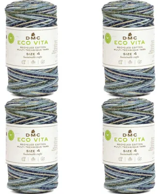 Productafbeelding van 4 bollen DMC Eco Vita 4 Multi-Technique – Gemaakt van gerecycled katoen (250g/200m), gecertificeerd met (kleur 101)