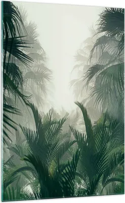 Produktbild von Bilder auf glas - Einteilig - Dschungel Blätter Palmen - 70x100cm - Glasbilder - Wandbilder - Bilder - zum Aufhängen bereit - Wanddekoration aus Glas - Glas Bilder - Wandbild auf Glas - GPA70x100-4504