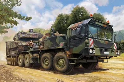 Productafbeelding van Tractor Slt-56 met aanhanger van 56 ton / schaal 1:72
