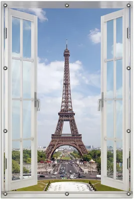 Produktbild von Wallario Outdoor-Poster für Garten oder Balkon 100 x 150 cm: Eiffelturm in Paris